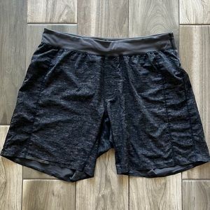 2 PACK SET! Lulu Lemon camo and charcoal shorts, size XL.